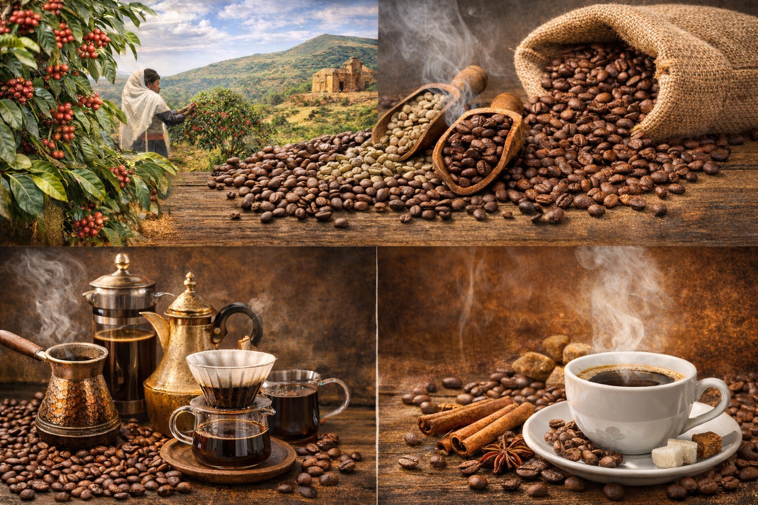 القهوة من الحصاد إلى الفنجان: رحلة تحول حبة البن