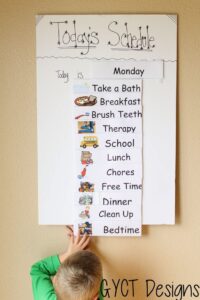 جدول روتين يومي مصور للاطفال