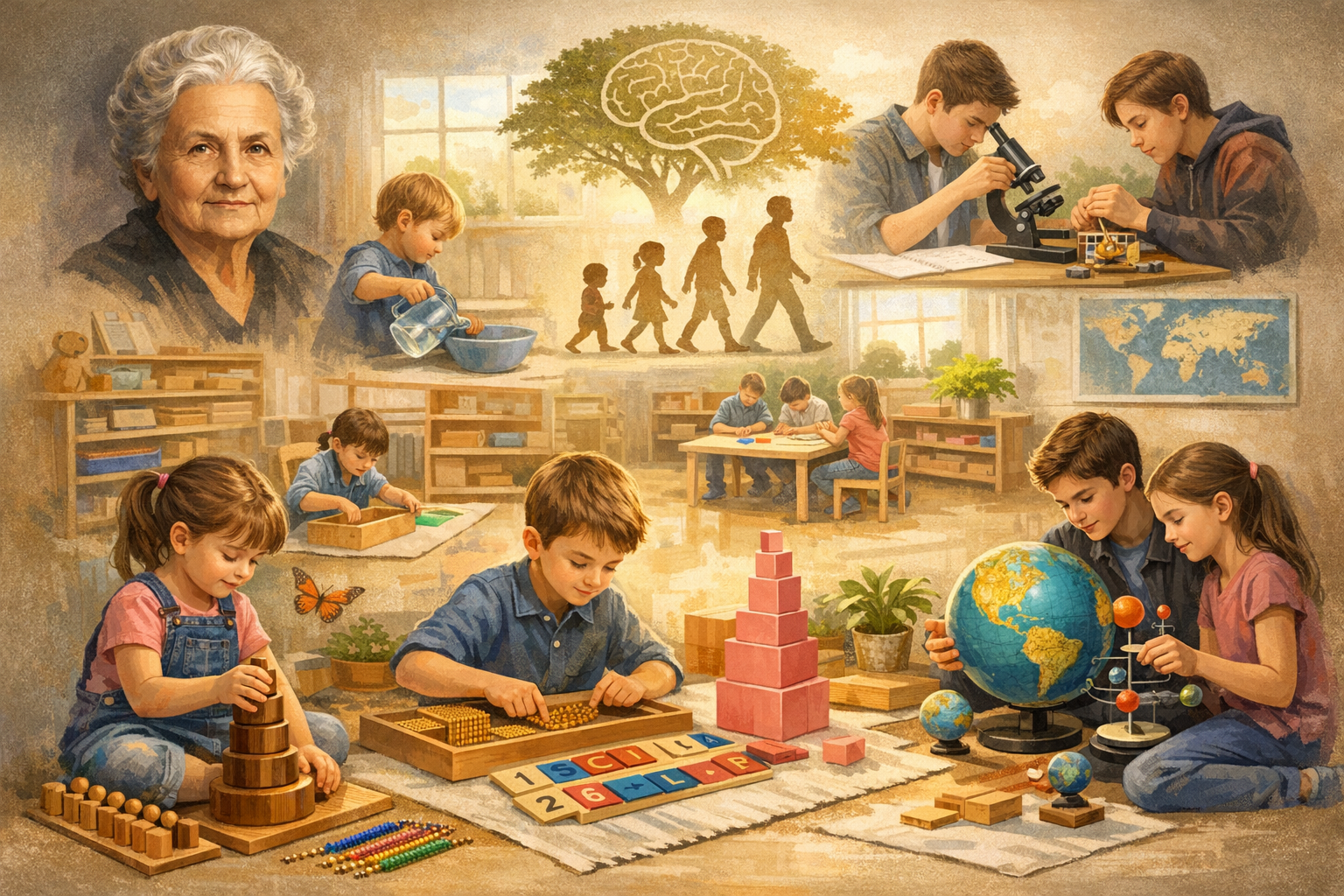 7 أسرار مذهلة لمنهج منتسوري: دليلك المتكامل من التأسيس إلى التطبيق